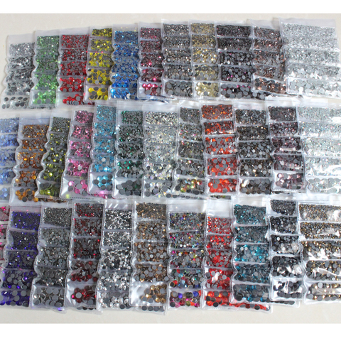 HotFix Rhinestones 2000pcs Mix Size High Quality Shiny Crystal AB crystals Strass Stone Glue Back Iron On Rhinestones For Clothe ► Photo 1/6