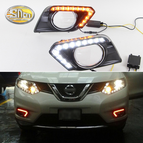 For Nissan X-trail Xtrail T32 2014 2015 2016 Yellow Signal Function Relay Waterproof 12V Car DRL LED Daytime Running Light SNCN ► Photo 1/6