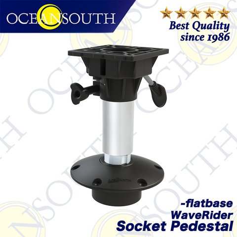 Oceansouth Waverider Socket Pedestal Flat Base Aluminium Anodised Shaft Swivel Top Adjustable Height For Standard Boat Seats ► Photo 1/6