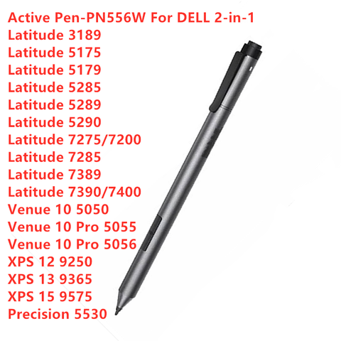 Active Stylus Pen PN556W  For Dell XPS 12 9250 XPS 13 9365 XPS 15 9575 Precision 5530 Venue 10 Pro 5055/5056 2-in-1 Tablet ► Photo 1/6