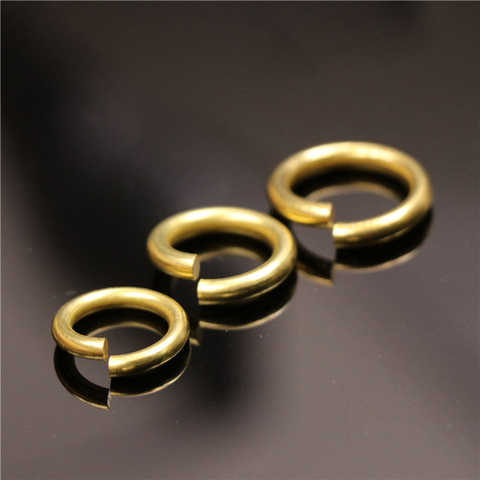 50pcs Solid brass Open O ring seam Round jump ring Garments shoes Leather craft bag Jewelry findings repair connectors ► Photo 1/6