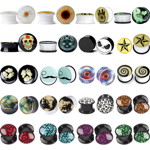 1Pair 3-22mm Acrylic Skull Ear Gauge Plug Tunnel Flesh Devil Eye Ear Strecher Tunnel Expander Reamer Piercing Oreja Dilataciones ► Photo 1/6