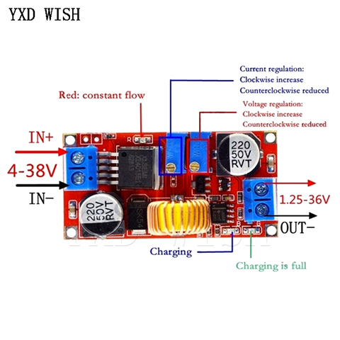 XL4015 5A DC to DC CC CV Lithium Battery Step down Charging Board Led Power Converter Lithium Charger Step Down Module 5A XL4015 ► Photo 1/3