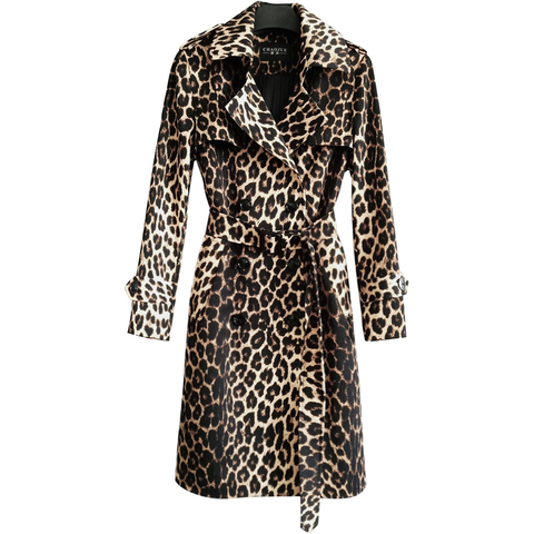 British Leopard Plus Size Trench Coat Women 2022 Spring Autumn New Fashion Slim With Belt Double Breasted Long Windbreaker G006 ► Photo 1/6