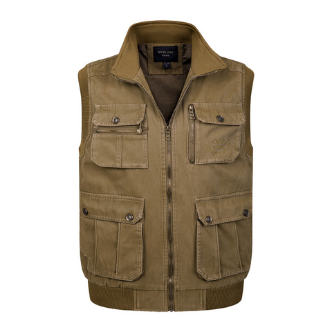 Men Large Size XL-4XL Fit Vest Male High Quality Sleeveless Comfortable Jacket Homme Classic 100% Cotton Tactical Waistcoat ► Photo 1/6