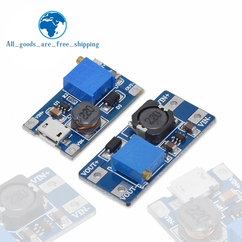 TZT 10pcs  MT3608 DC-DC Step Up Converter Booster Power Supply Module Boost Step-up Board MAX output 28V 2A for arduino ► Photo 1/6