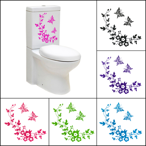 Funny Novelty Butterfly&Flower Toilet Seat/Sticker/Decal Fashion 3D Wall Stikcers On The Wall Home Decoration ► Photo 1/6