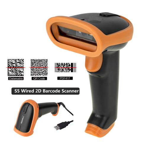 Cheap Factory Direct Handheld 1D/2D Wired USB Barcode Scanner QR PDF417 2.4G  BarCode Reader for POS Terminal Inventory ► Photo 1/6
