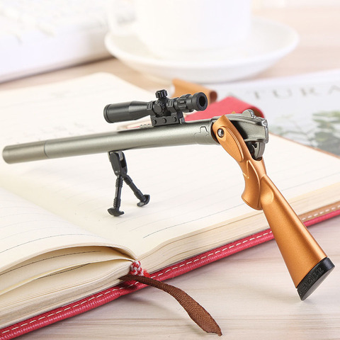 1 Pcs Creative Plastic Rifle Gun Shape Gel Pen Weapons Pen Kids Gift Toys Korean School Supplies Black Refill 0.5mm Stationery ► Photo 1/6