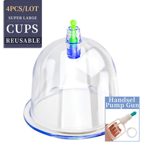 4 Big Size Plastic Vacuum Cupping Cups Suction Cups Jar Massager Vacuum Cupping Massager Jars Suction Therapy Cupping Cans 9.5CM ► Photo 1/5