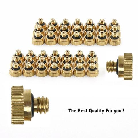 10PCS Threaded Brass Misting Nozzle 0.1-0.8mm Orifice  Water Mister Parts Fog Nozzle For Patio Misting System Outdoor Cooling ► Photo 1/6