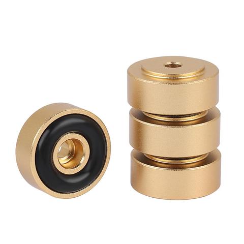 4PCS 20*8mm Aluminum Alloy Amplifier Feet Shock Absorber Amplifier Speaker Turntable Pads Feet Rubber Black Silver Gold ► Photo 1/6