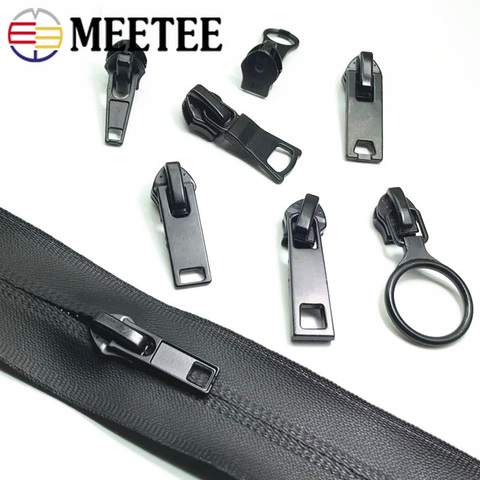 Meetee 10pcs 5# Nylon Zipper Sliders Reverse Waterproof Invisible Zip Head DIY Bag Coat Garment Lock Puller Sewing Accessory ► Photo 1/6