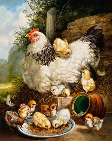 Hay Babies Chicken Counted Cross Stitch Kit Needlework Embroidery Crafts 14ct Unprinted Aida DIY Arts Handmade Home Decor ► Photo 1/6