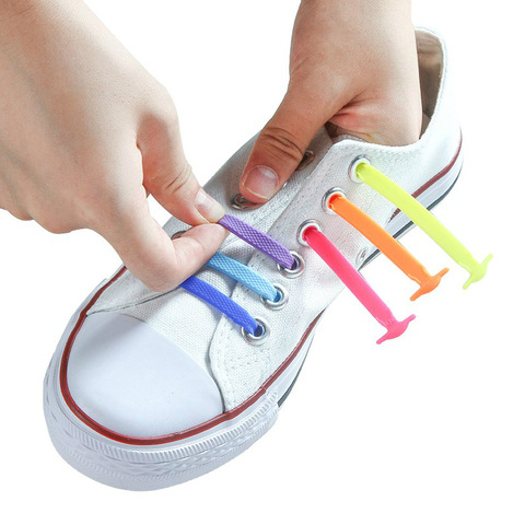 Third Version Silicone Elastic Shoelaces Fashion Unisex Athletic No Tie Shoe Lace All Sneakers Fit Quick Shoe Lace 13 Color ► Photo 1/6
