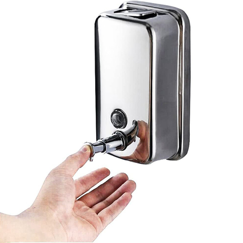 500ml Stainless Steel Wall Mounted Manual Soap Dispenser Manual Push Soap Dispenser Kitchen Bathroom Cleaning Tools Home Hotels ► Photo 1/6