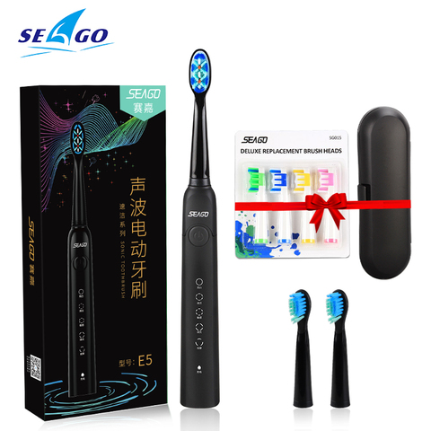 Electric Toothbrush Clean as Dentist Rechargeable Sonic Toothbrush with Smart Timer 5 Modes Travel Toothbrush with 3 Brush Heads ► Photo 1/6