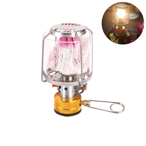 Outdoor Camping Lantern Tent Lamp Torch Hanging Glass Lamp mini Camp Portable Gas Light camping equipment ► Photo 1/6