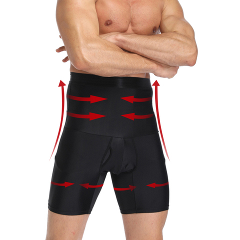 Mens Body Shaper Compression Shorts Waist Trainer Tummy Control Slimming Shapewear Modeling Girdle Anti Chafing Boxer Underwear ► Photo 1/6
