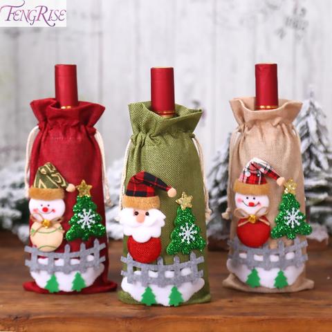 FENGRISE Christmas Wine Bottle Cover Christmas Decorations For Home Santa Claus Christmas Ornament Table Decor 2022 Navidad Gift ► Photo 1/6