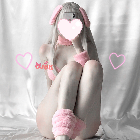 Anime Cosplay Costume DDLG Bunny Girl Sexy Baby Pink Rabbit Bikini Set Erotic Outfit For Woman Tie Side GString Bra Thong Kawaii ► Photo 1/6