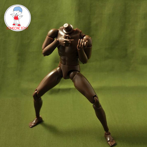 NEW 1/6 Male Narrow Shoulder Nude Body Figure Black Skin B003 for 12