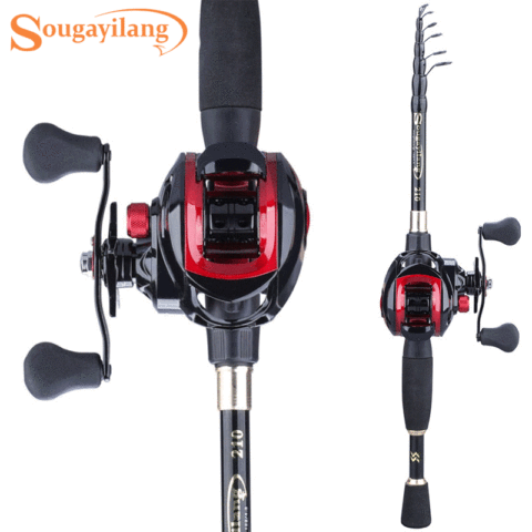 Sougayilang 1.8-2.4m Portable Telescopic Fishing Rod  and 17+1BB 7.1:1 Gear Ratio Fishing Reel  Fishing Tackle Combo ► Photo 1/6