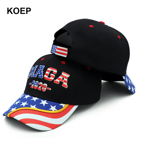 Donald Trump 2022 Cap USA Flag MAGA Baseball Caps Make America Great Again Snapback President Hat 3D Embroidery Black Wholesale ► Photo 1/6