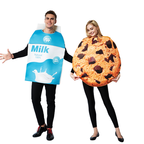 Snailify 2pcs set Adult Cookies And Milk Costume Halloween Costume For Couple Men Milk Costume Women Cookies Cosplay ► Photo 1/6