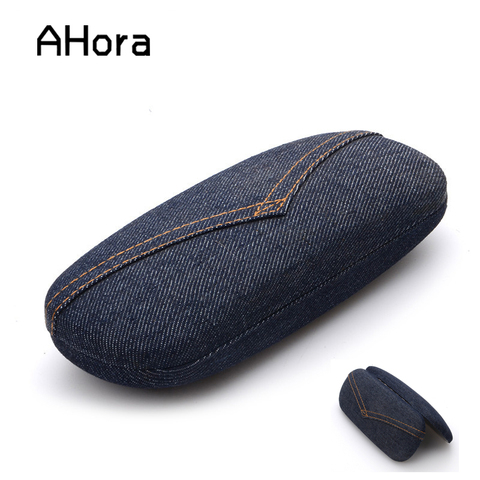 Ahora Denim Eye Glasses Hard Case Box Women Men Protector Reading Myopia Glasses Sunglasses Storage Box Organizer ► Photo 1/5