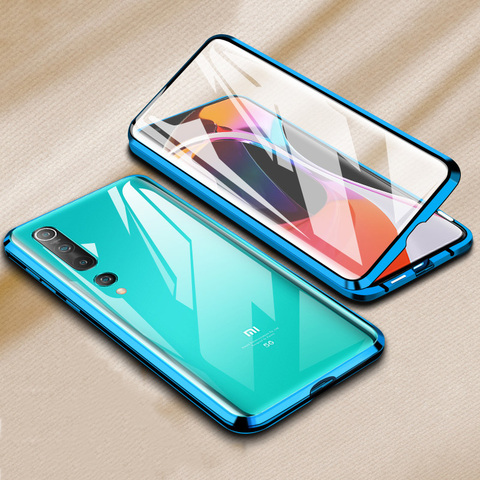 Magnetic Adsorption Glass Case for Xiaomi Redmi Note 9S Note 8 Pro 8T Mi 9 Lite Mi 10 Pro K20 K30 Pro Metal Magnet Cover Cases ► Photo 1/6