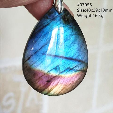 Genuine Natural Purple Light Labradorite Rare Pendant Women Gems Water Drop Healing Heart Oval Crystal Necklace Jewelry AAAAA ► Photo 1/6