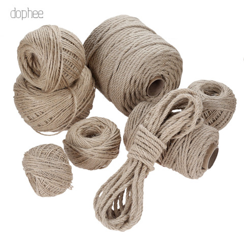 dophee 1-5mm Jute Fabric Rope Twine Rolls Hemp Twisted Cord Macrame String DIY Basket Craft Cat Pet Scratching Handmade Decor ► Photo 1/6