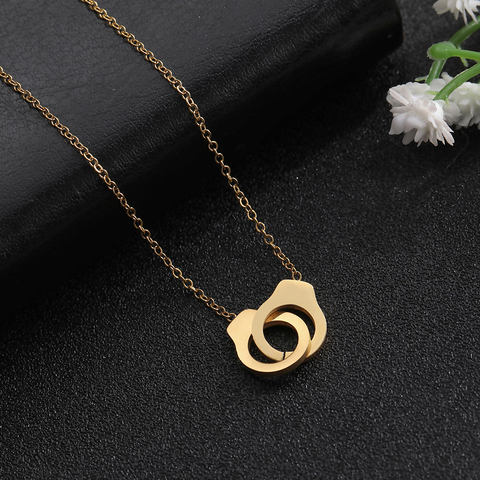 Skyrim Fashion Gold Stainless Steel Handcuff Necklace Women Statement Chain Choker Necklaces Custom Jewelry Female Gift ► Photo 1/6