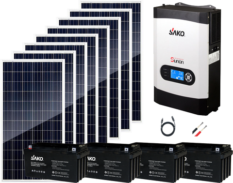 Off grid solar system NEW design high efficiency 3kw 5kw solar power system with panel bracket battery ► Photo 1/6