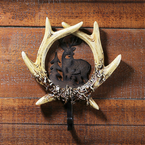 [MGT] European and American Deer Antler Hook Bathroom Wall Mount Wall Hook Home Decoration Antler Statue Hook ► Photo 1/5