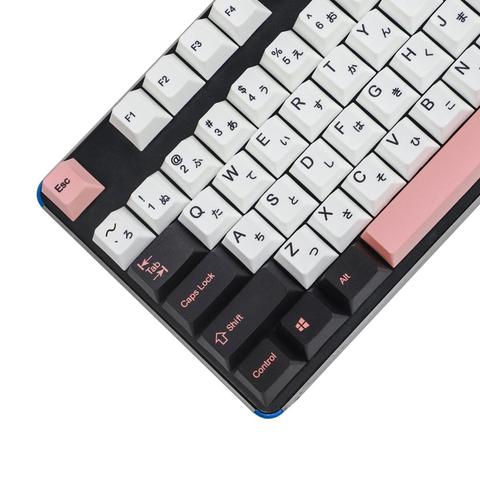 Five Sides Sublimation Japanese 115 Key Cherry Dye Sub PBT Black White Pink  Keycap Similar to GMK Color ► Photo 1/6