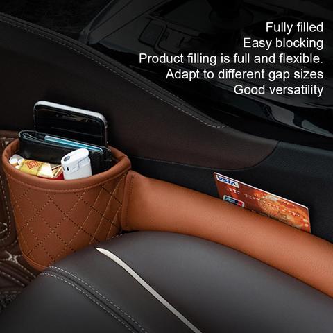 Multifuntion Leather Car Seat Gap Filler Pockets Auto Seats Leak Stop Pad Soft Padding Phone Cards Holder Storage Car Organizers ► Photo 1/1