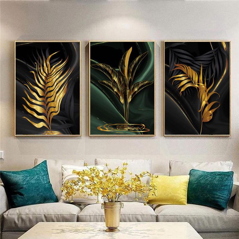 History Review On Dropship Nordic Modern Gold And Green Leaves Fashion Style Canvas Painting Art Print Poster Picture Wall Living Room Home Decor Aliexpress Er Goodecor Paintings - Home Decor Dropshippers