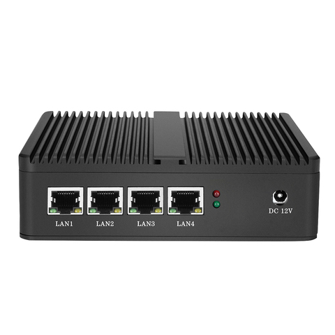 Fanless Mini PC Router Intel Celeron J1900 Quad-Cores 4 LAN Ports Gigabit Ethernet Firewall Appliance Pfsense OpenWrt ► Photo 1/6