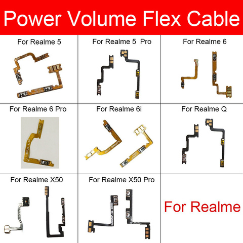 Power&Volume Flex Cable For Oppo Realme 5 6 6i X50 Q Pro Power Volume Side Key button Flex Ribbon On Off Switch Flex Replacement ► Photo 1/6