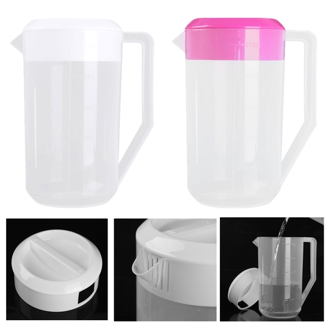 2500ML Large Water Pitcher Jug Capacity Food Grade Plastic Measuring Water Kettle Jug  with Lid Handle Portable for Home Pitcher ► Photo 1/6