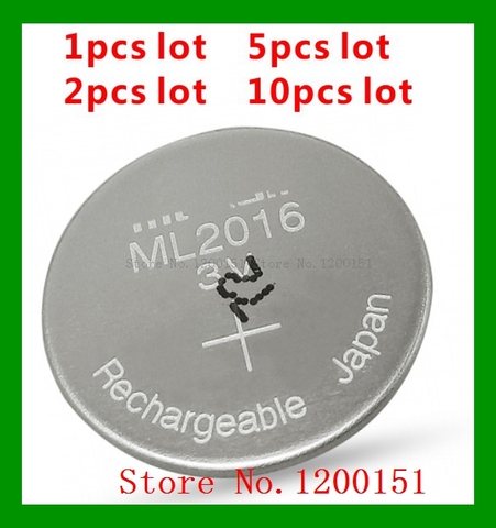 ML2016 ML 2016 3v Li-Ion Lithium Ion Rechargeable Coin Cell Button Battery Batteries ► Photo 1/1