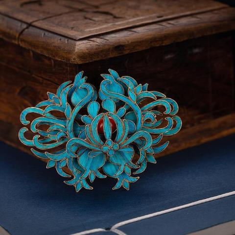 Original designer craftsmanship handmade filigree brooch Chinese retro palace style neutral men and women charm brand jewelry ► Photo 1/6