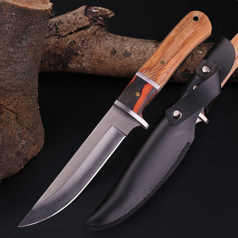 Outdoor Camping Hunting Knife Stainless Steel Protable Pocket Knife with Cover Utility Knife Meat Boning Fruit Chef Knife ► Photo 1/6