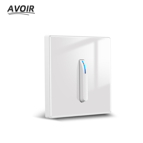 Avoir Wall Light Switch Electrical Outlets Piano Key Reset Switch Luxury Glass Panel White USB Socket With Switch 110V 220V ► Photo 1/6