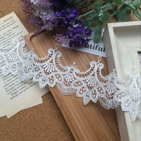 1Yard Embroidery Lace Fabric Guipure Craft Lace Trim 8.5cm White Lace Ribbon Curtain DIY Sewing Trimmings For Dress Decor X105 ► Photo 1/5