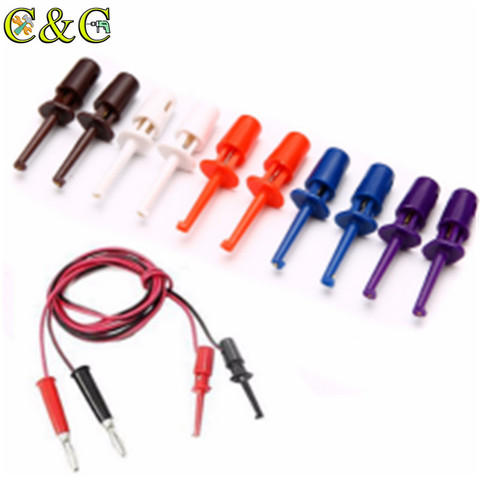 10pcs Multimeter Wire Lead Test Hook Clip Electronic Mini Test Probe Set Red White Blue Black Purple For Repair Tool ► Photo 1/6