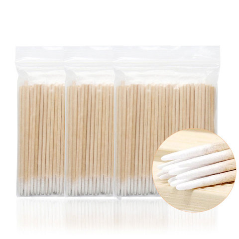300Pcs Disposable Ultra-small Cotton Swab Lint Free Micro Brushes Wood Cotton Buds Swabs Eyelash Extension Glue Removing Tools ► Photo 1/6