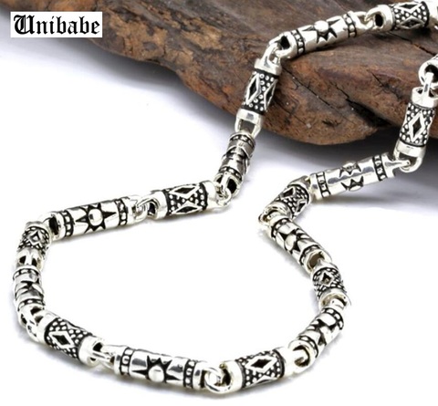 Pure Silver 4mm Thick Necklace S925 Sterling Silver Necklace Men's Classic Vintage S925 Necklace ► Photo 1/6